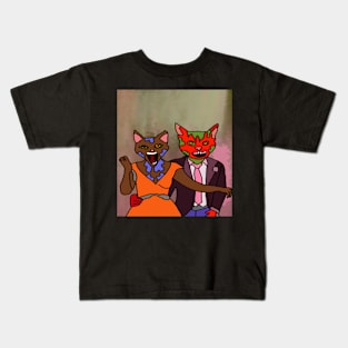 drawing scary cat marriage nightmare Kids T-Shirt